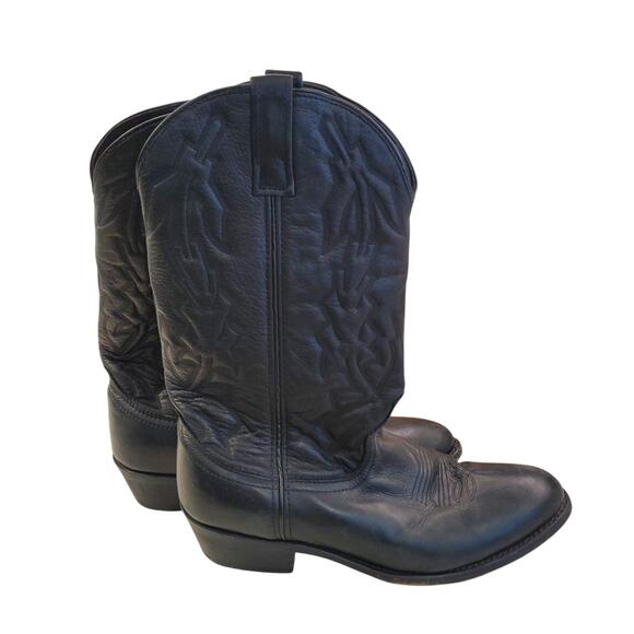 Mens Laredo Black Leather Western Boots Cowboy Size 11 Style 6691 main image 8